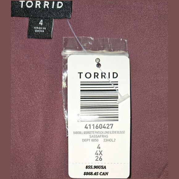 TORRID Babydoll Georgette Pentuck Long sleeve Blouse - Picture 10 of 16